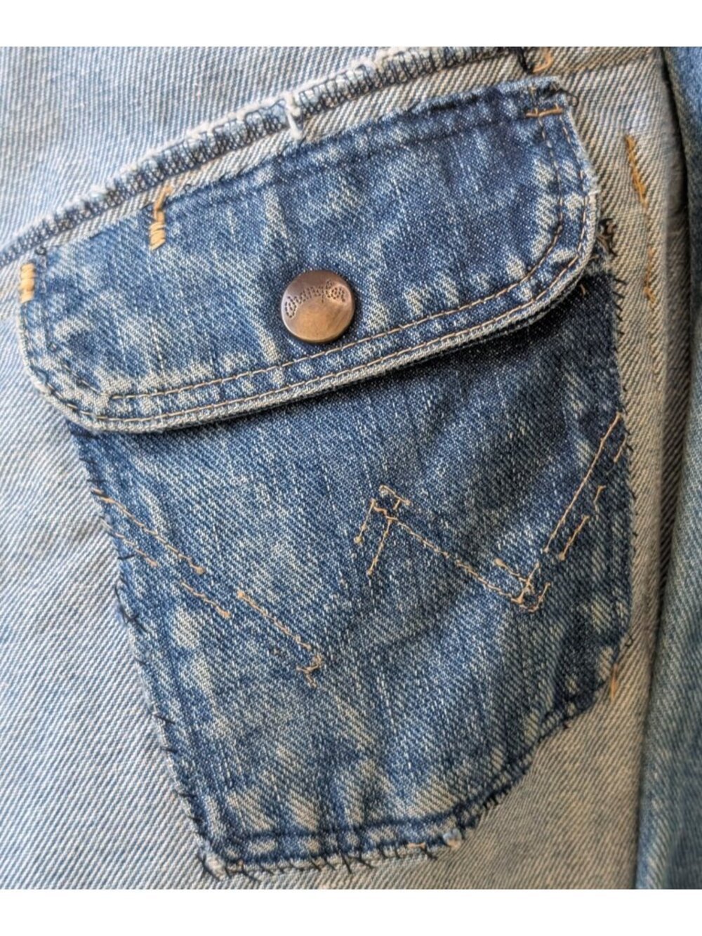 Vintage 80s Snoopy Honda Biker Denim Patch Jacket Wrangler Pocket Full Zip Large - Picture 7 of 12